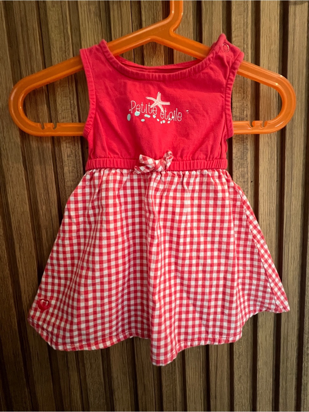 🔥 3 FOR $15 OFFER 🔥 Red Gingham "Petite Étoile" Summer Dress | 6M Slim